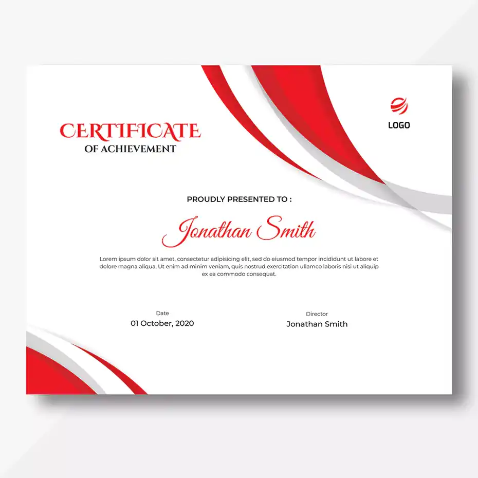 دانلود طرح لایه باز لوح تقدیر انتزاعی قرمز Abstract red certificate template - 2 طرح لایه باز لوح تقدیر انتزاعی قرمز - 1