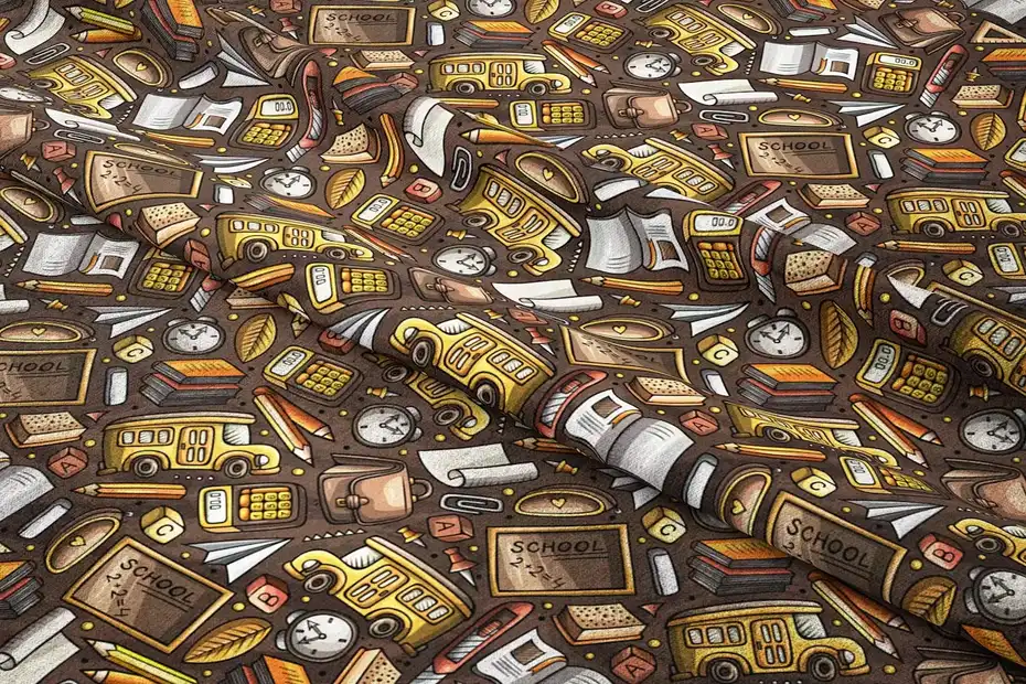 دانلود پترن بازگشایی مدرسه کارتونی Back to School Cartoon Seamless Pattern - 4 پترن بازگشایی مدرسه کارتونی - 3