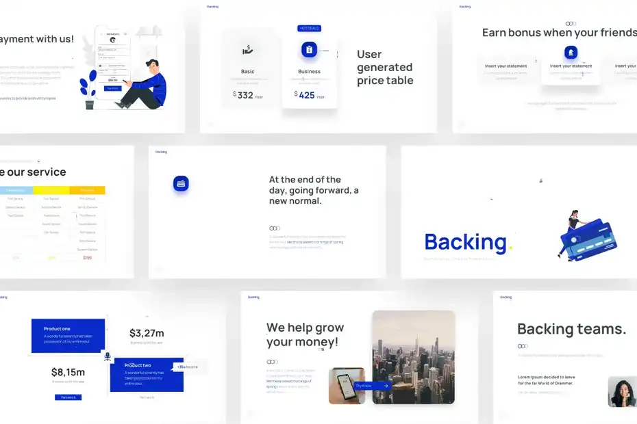 قالب پاورپوینت مالی Backing - 1