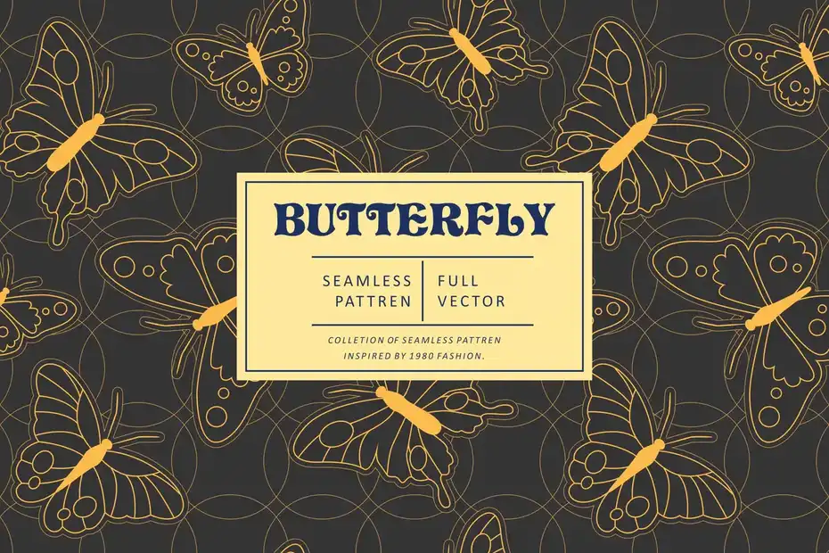 پترن پروانه Butterfly Seamless Pattern 3 - 1