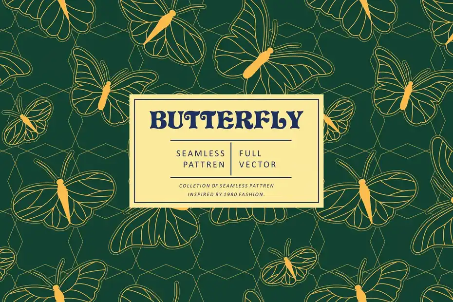 پترن پروانه Butterfly Seamless Pattern - 1