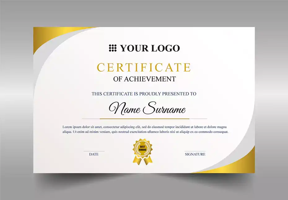 طرح لایه باز لوح تقدیر Certificate template psd - 1