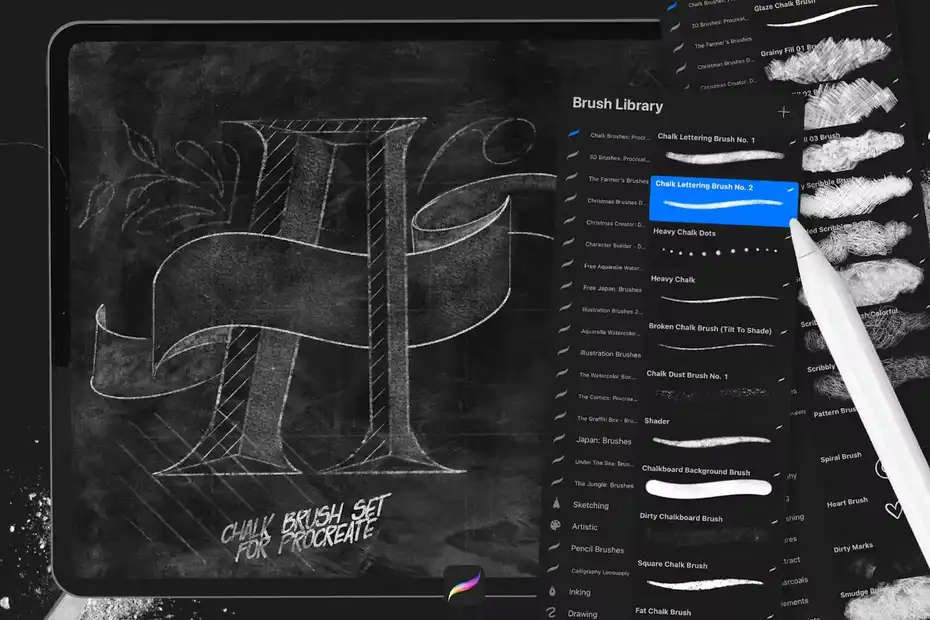 براش پروکریت Chalk Brushes Procreate - 5