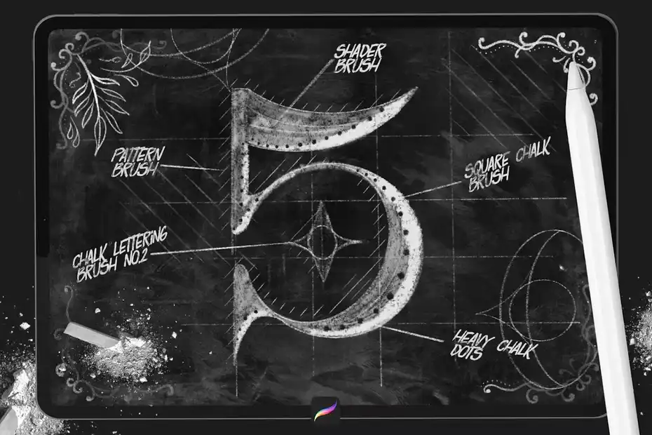 براش پروکریت Chalk Brushes Procreate - 15