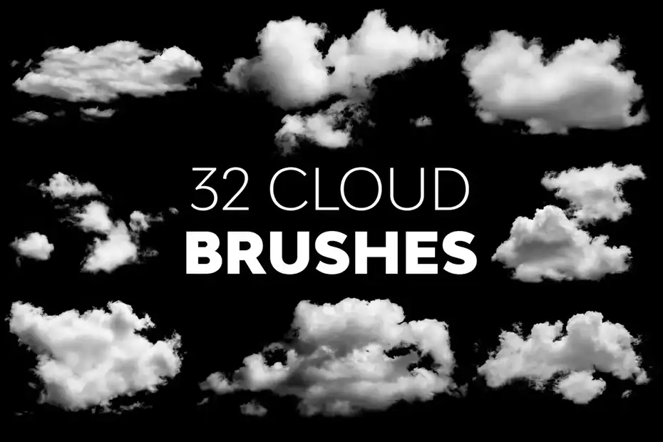 دانلود 32 براش ابر فتوشاپ Cloud Brushes - 1