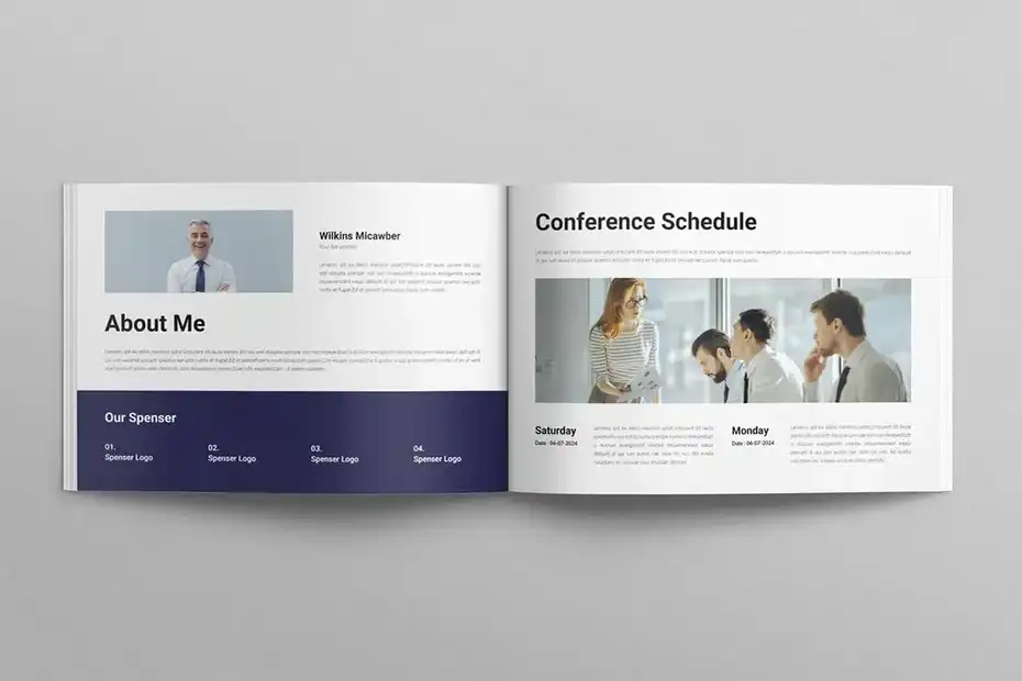 قالب ایندیزاین دستور کار کنفرانس Conference Agenda - 5