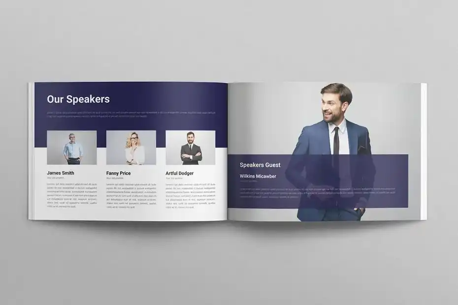 قالب ایندیزاین دستور کار کنفرانس Conference Agenda - 7