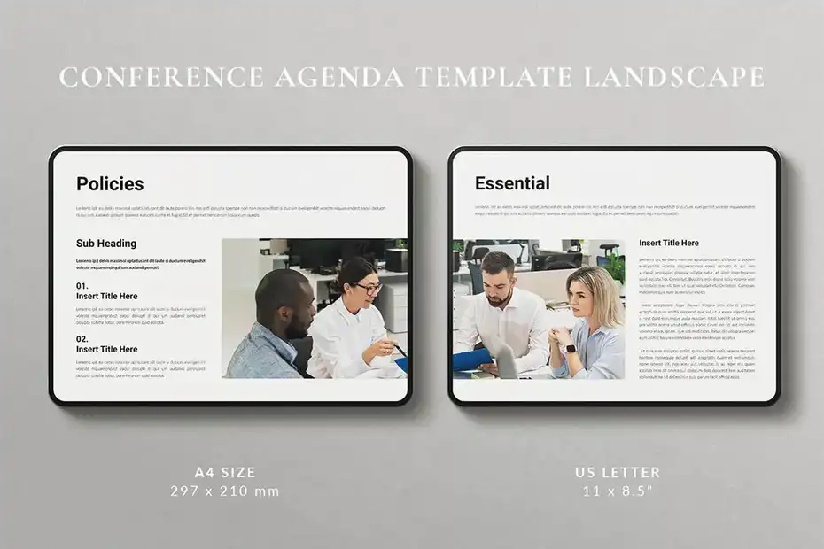قالب ایندیزاین دستور کار کنفرانس Conference Agenda - 9