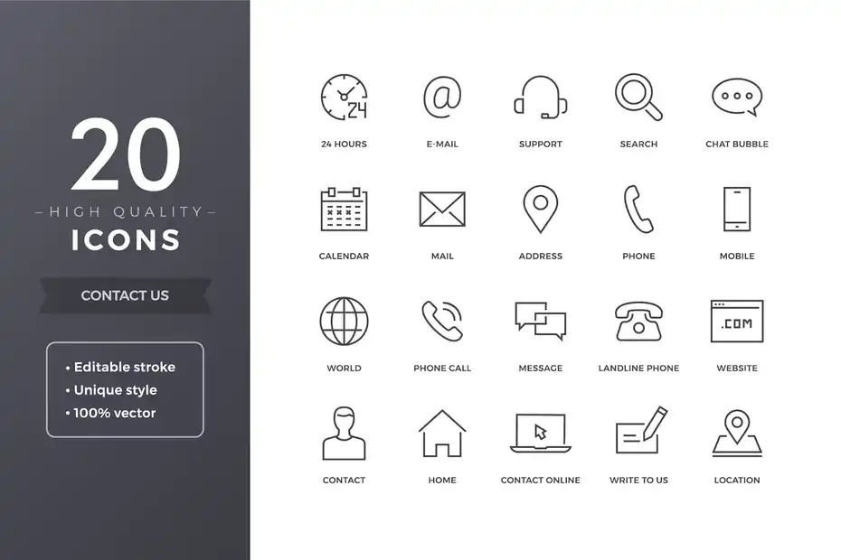 دانلود 29 آیکون برقراری تماس Contact Icons - 1