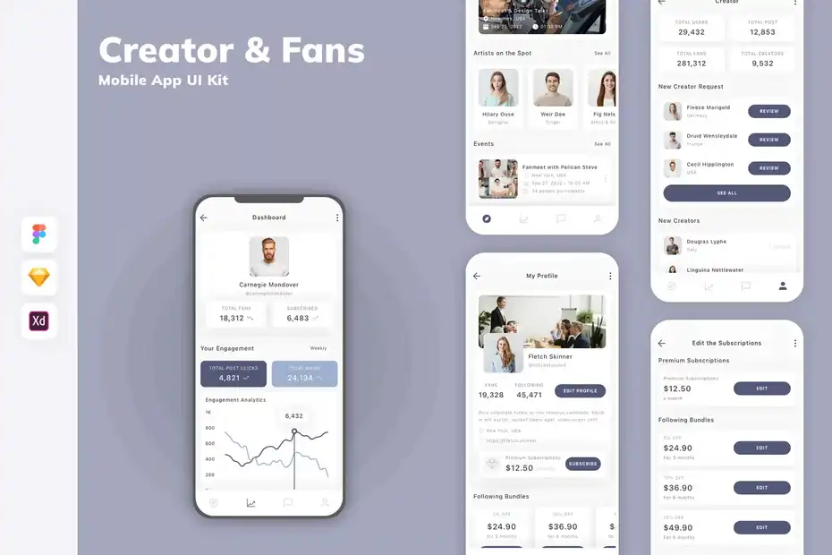 رابط کاربری اپلیکیشن کریتور طرفداران - 1