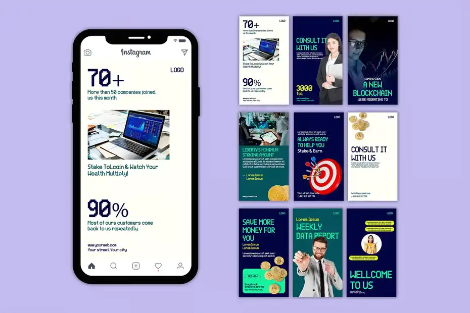 طرح لایه باز استوری اینستاگرام کریپتو Crypto Trading - 1