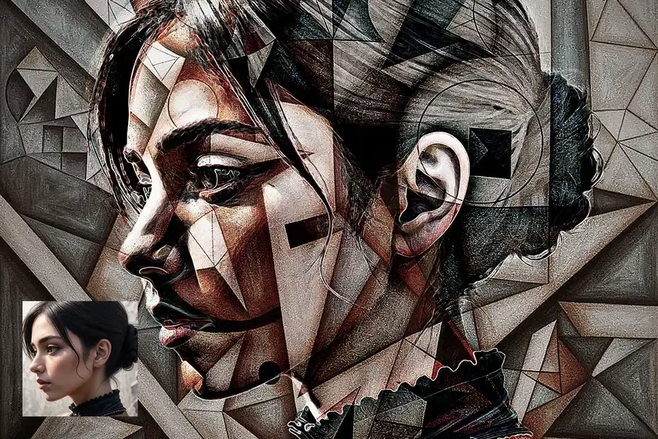 افکت تبدیل تصاویر به نقاشی کوبیسم - 5