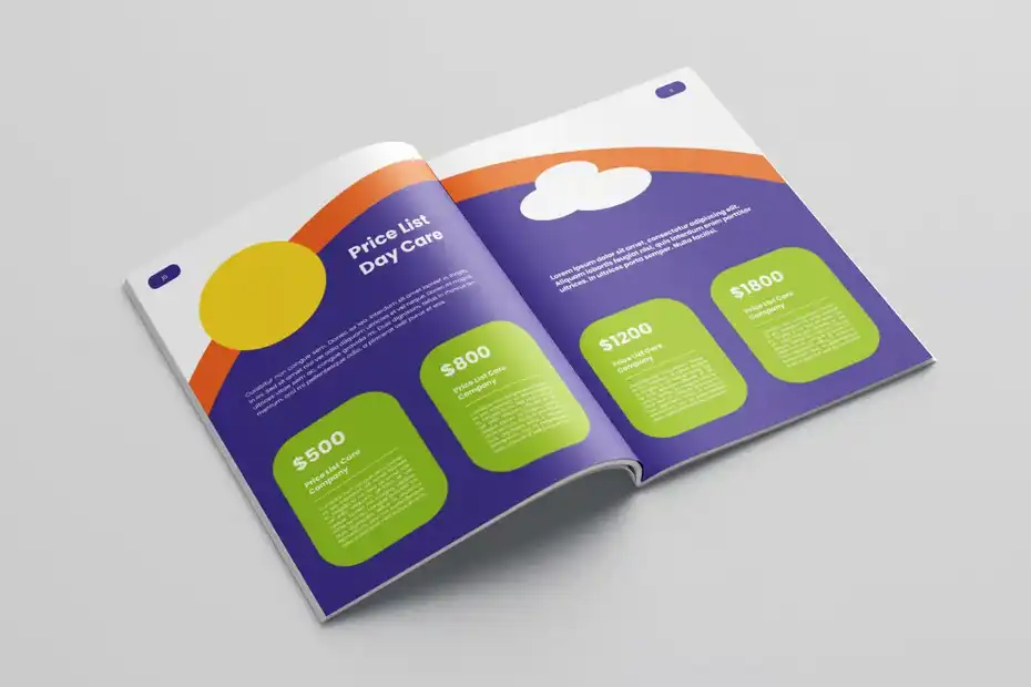 قالب ایندیزاین بروشور مراقبت روزانه Day Care Brochure Vol.6 - 1