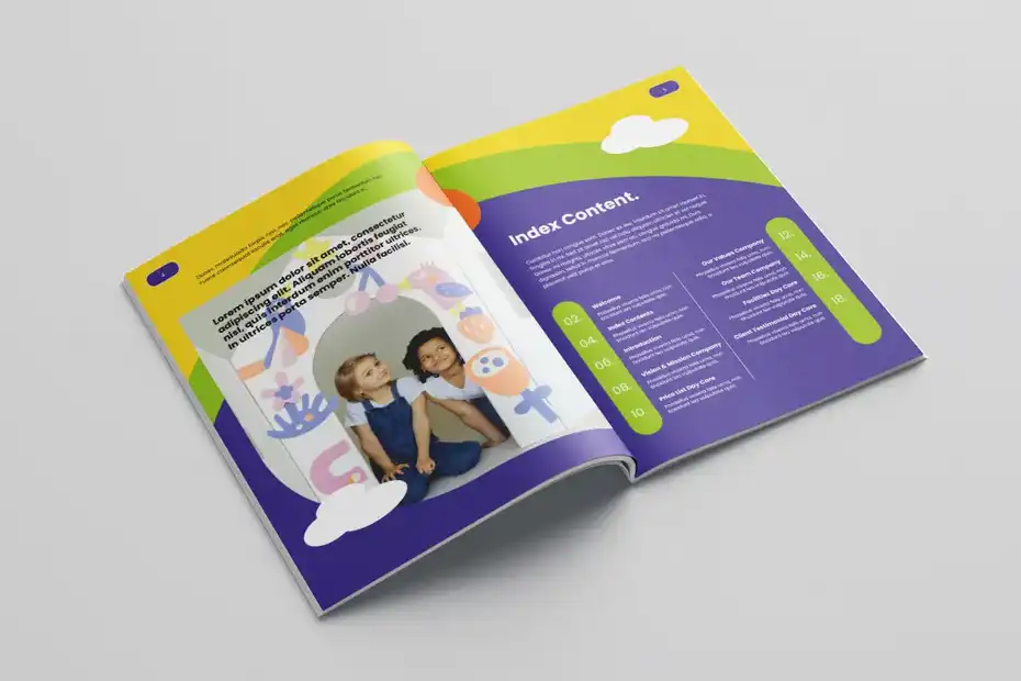 قالب ایندیزاین بروشور مراقبت روزانه Day Care Brochure Vol.6 - 7