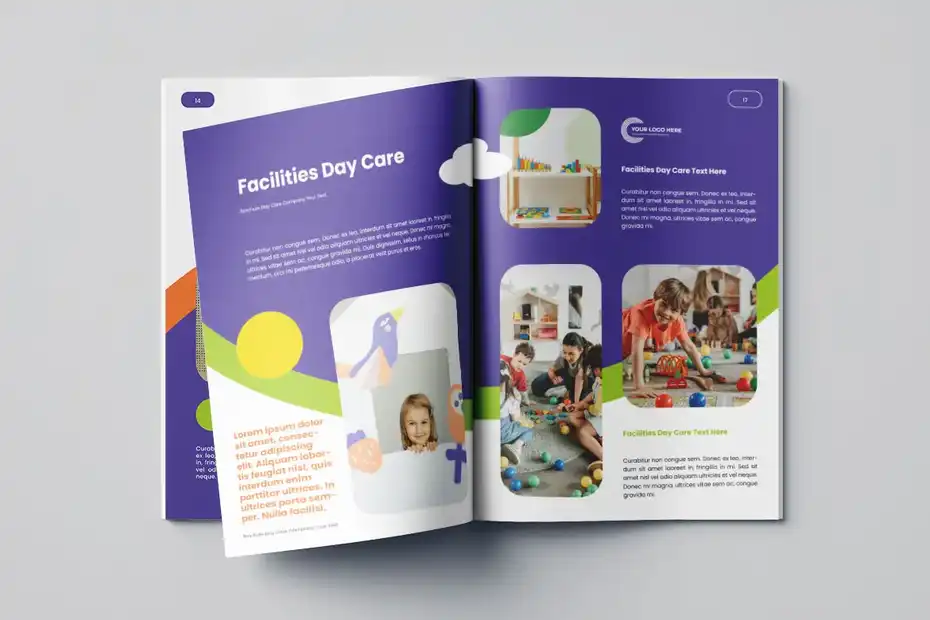 قالب ایندیزاین بروشور مراقبت روزانه Day Care Brochure Vol.6 - 9