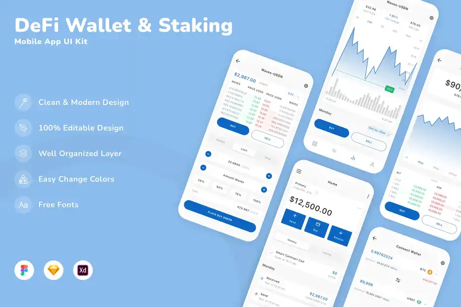 دانلود رابط کاربری اپلیکیشن کیف پول دیفای - 1