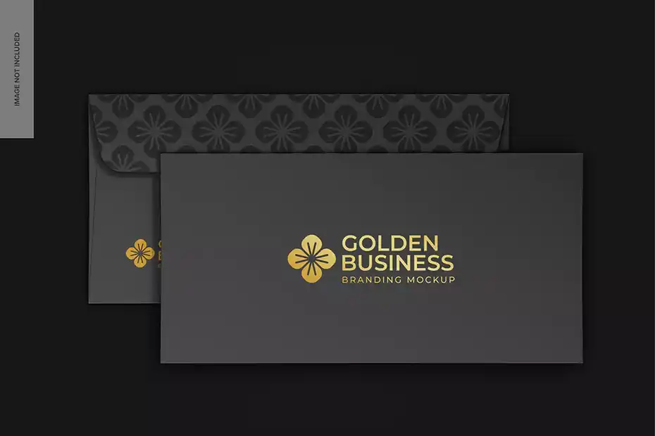 موکاپ پاکت نامه Dl envelopes mockup top view - 1