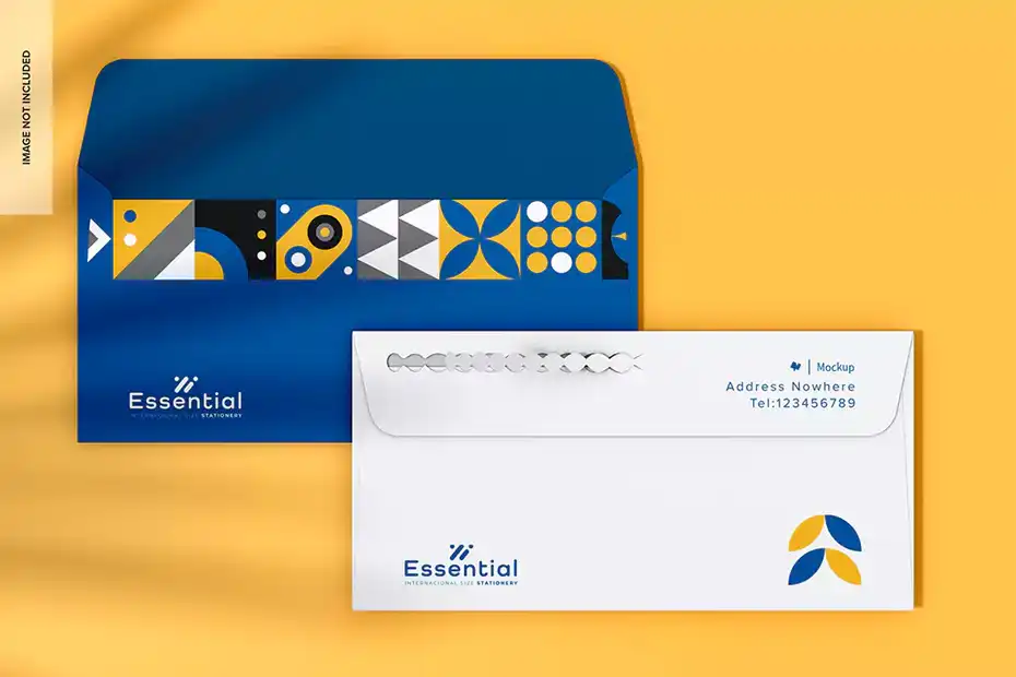 موکاپ پاکت نامه Envelope with tear strip mockup - 1