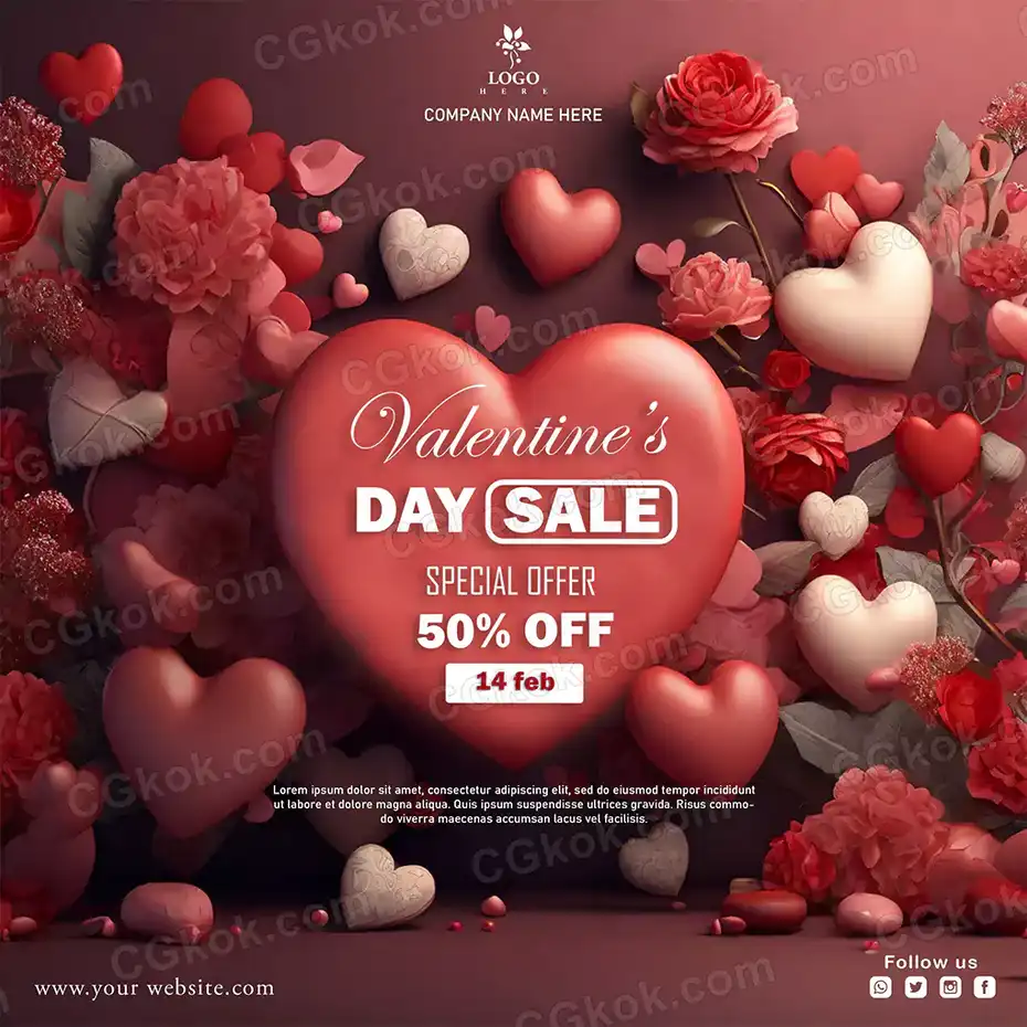 دانلود طرح لایه باز پوستر ولنتاین 2 - 2 طرح لایه باز پوستر ولنتاین 2 - 1