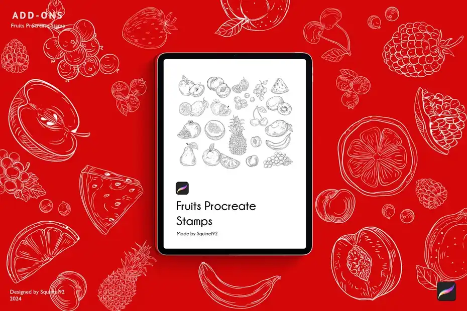 براش پروکریت Fruits Procreate Stamp Brush - 1