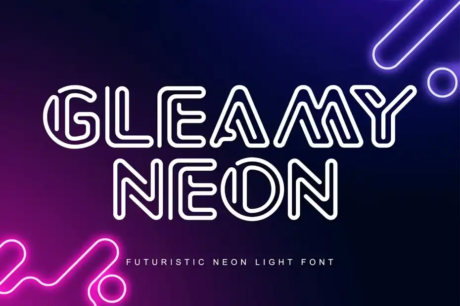 دانلود فونت نئونی درخشان Gleamy Neon - Futuristic Neon Light font - 2 دانلود فونت نئونی درخشان - 1