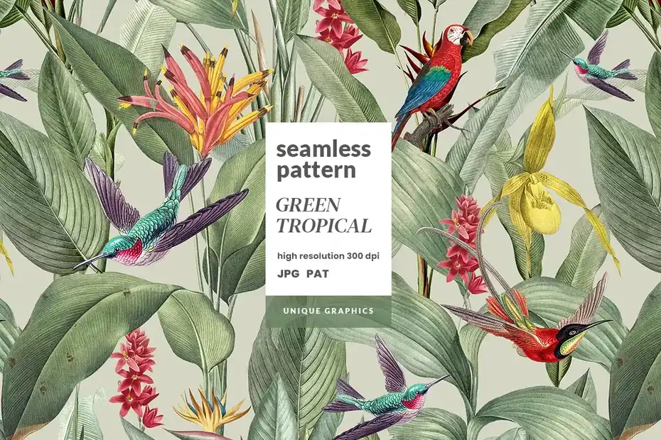 دانلود پترن گیاهان گرمسیری Green Tropical Pattern - 2 پترن گیاهان گرمسیری Green Tropical Pattern - 1