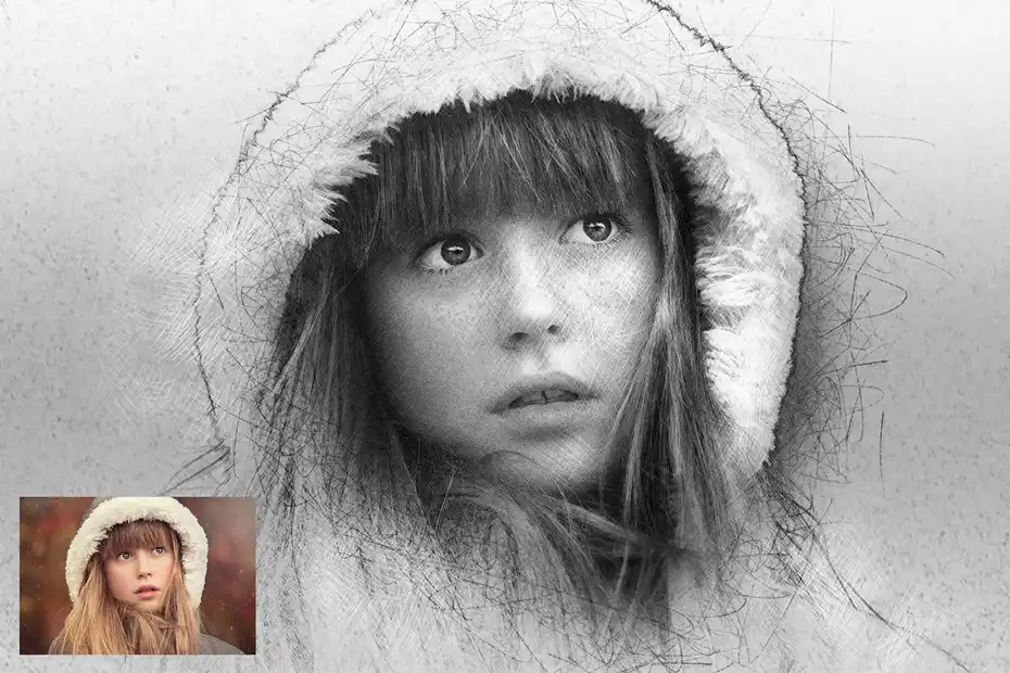 دانلود اکشن فتوشاپ تبدیل عکس به طراحی دستی Hand Drawn Photoshop Action - 22 اکشن فتوشاپ تبدیل عکس به طراحی دستی - 21