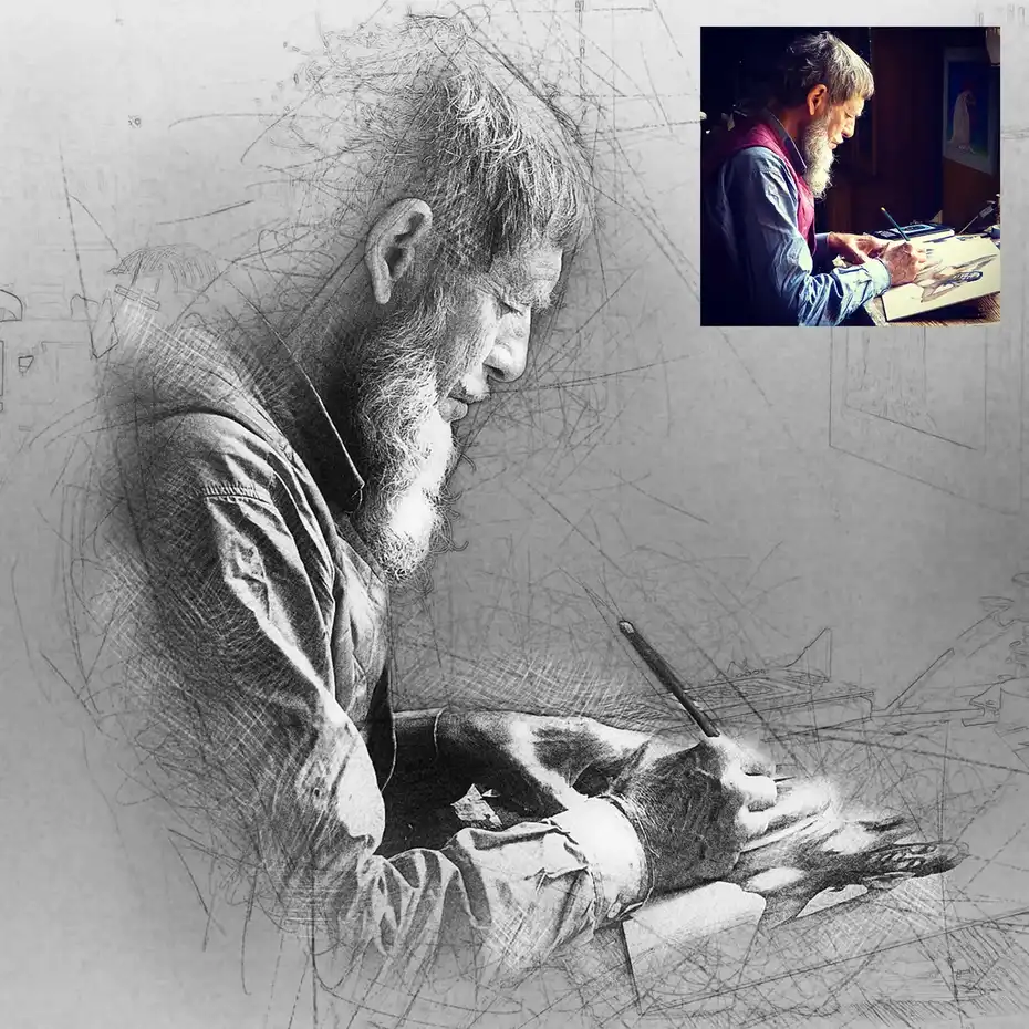 دانلود اکشن فتوشاپ تبدیل عکس به طراحی دستی Hand Drawn Photoshop Action - 24 اکشن فتوشاپ تبدیل عکس به طراحی دستی - 23