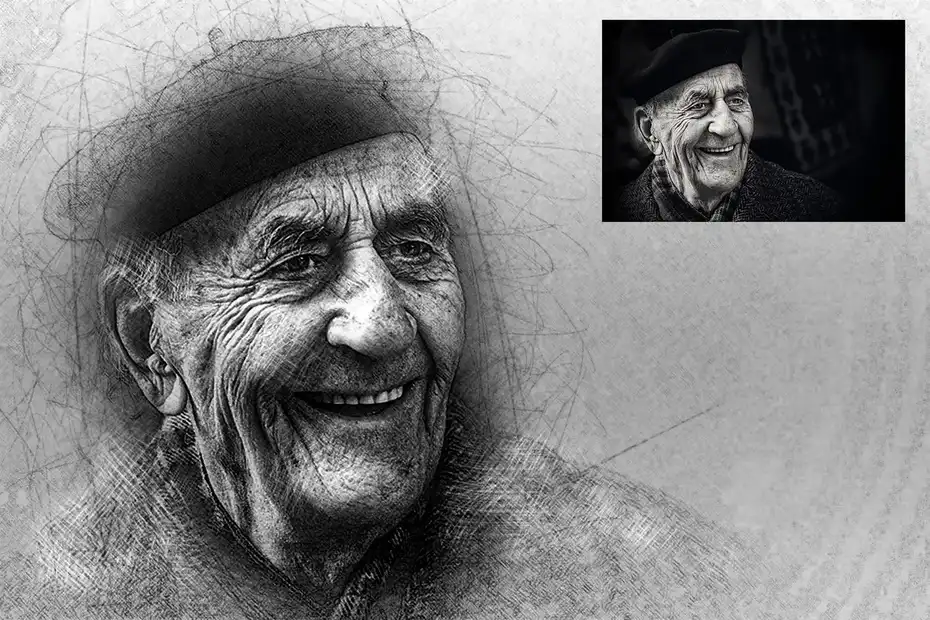 دانلود اکشن فتوشاپ تبدیل عکس به طراحی دستی Hand Drawn Photoshop Action - 12 اکشن فتوشاپ تبدیل عکس به طراحی دستی - 11