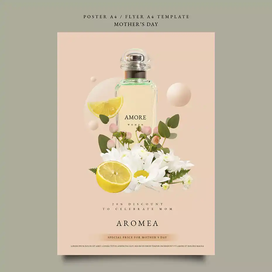 طرح لایه باز تراکت روز مادر - 1