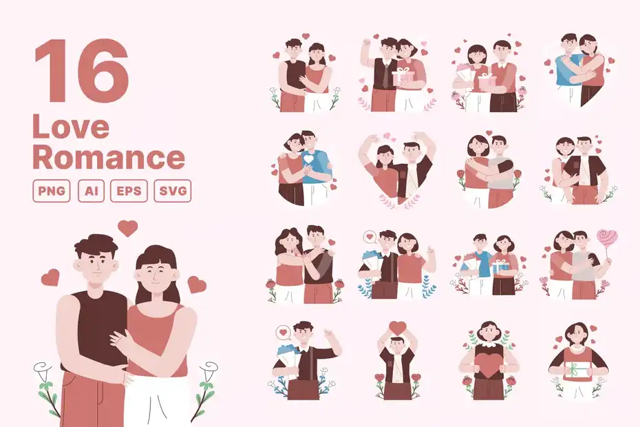 ایلوستریشن کاراکتر عاشقانه - 1