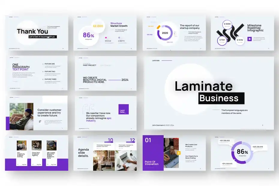 قالب پاورپوینت کسب و کار Laminate - 1