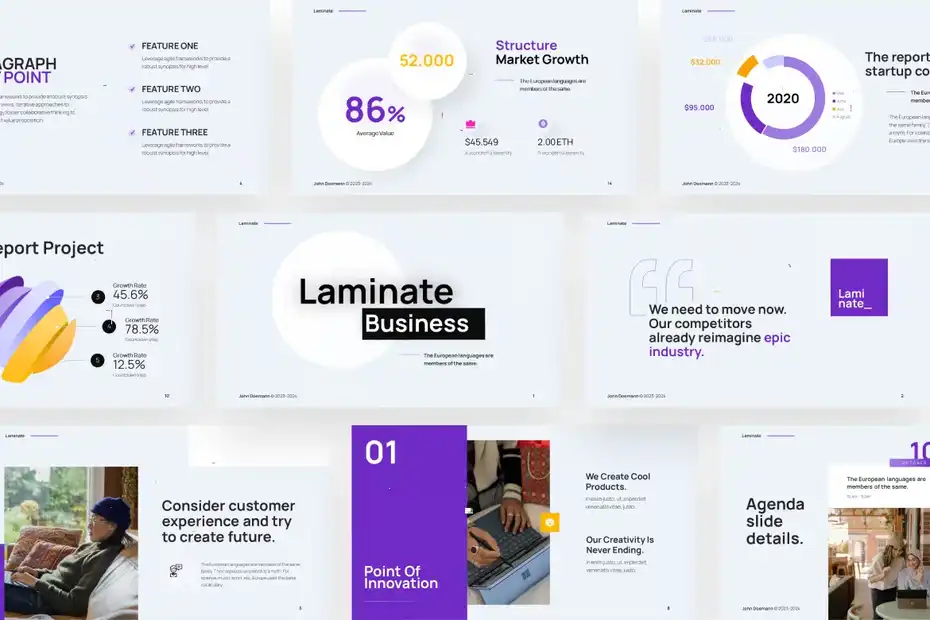 قالب پاورپوینت کسب و کار Laminate - 3