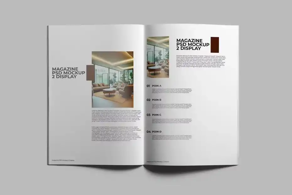 موکاپ مجله Magazine PSD Mockup - 1