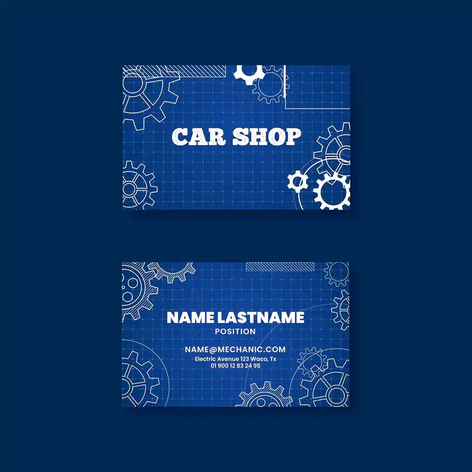 طرح لایه باز کارت ویزیت مکانیکی 6 - 1