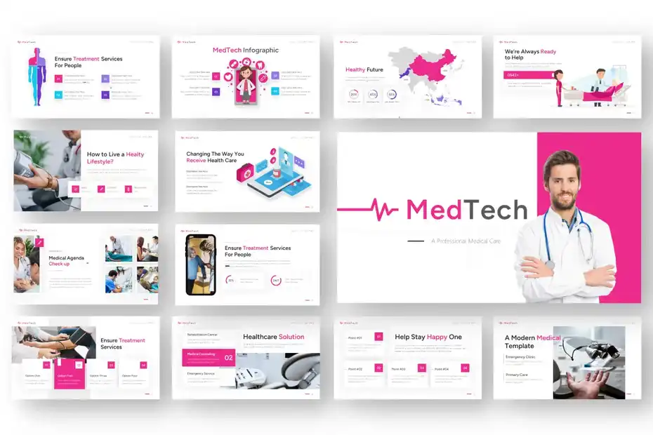 قالب پاورپوینت پزشکی MedTech - 1