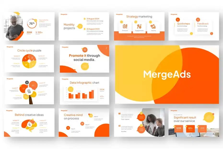 قالب پاورپوینت کسب و کار MergeAds - 1