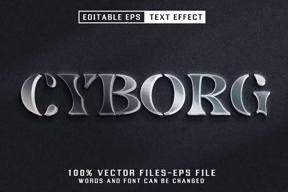 افکت متن فلزی Metal Editable Text Effect - 1