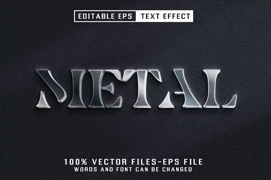 افکت متن فلزی Metal Editable Text Effect - 3