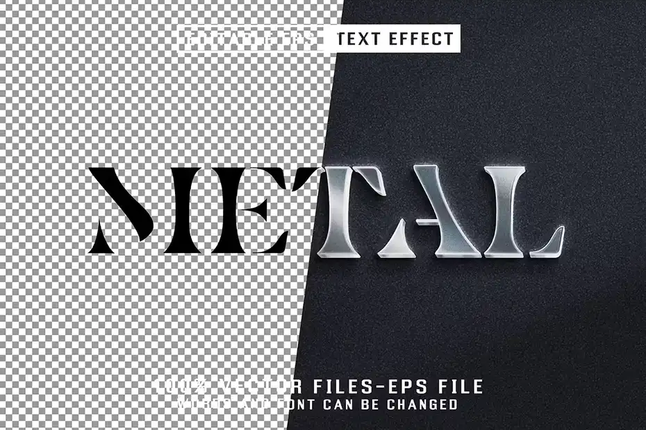 افکت متن فلزی Metal Editable Text Effect - 5