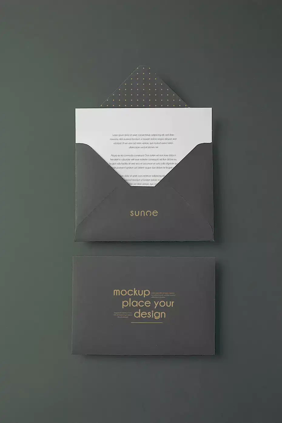 موکاپ پاکت نامه Mock-up for dark paper envelope - 1