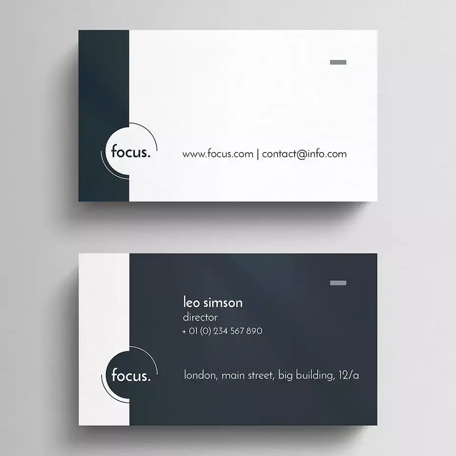 موکاپ کارت ویزیت مدرن Modern black and white business card mockup - 1