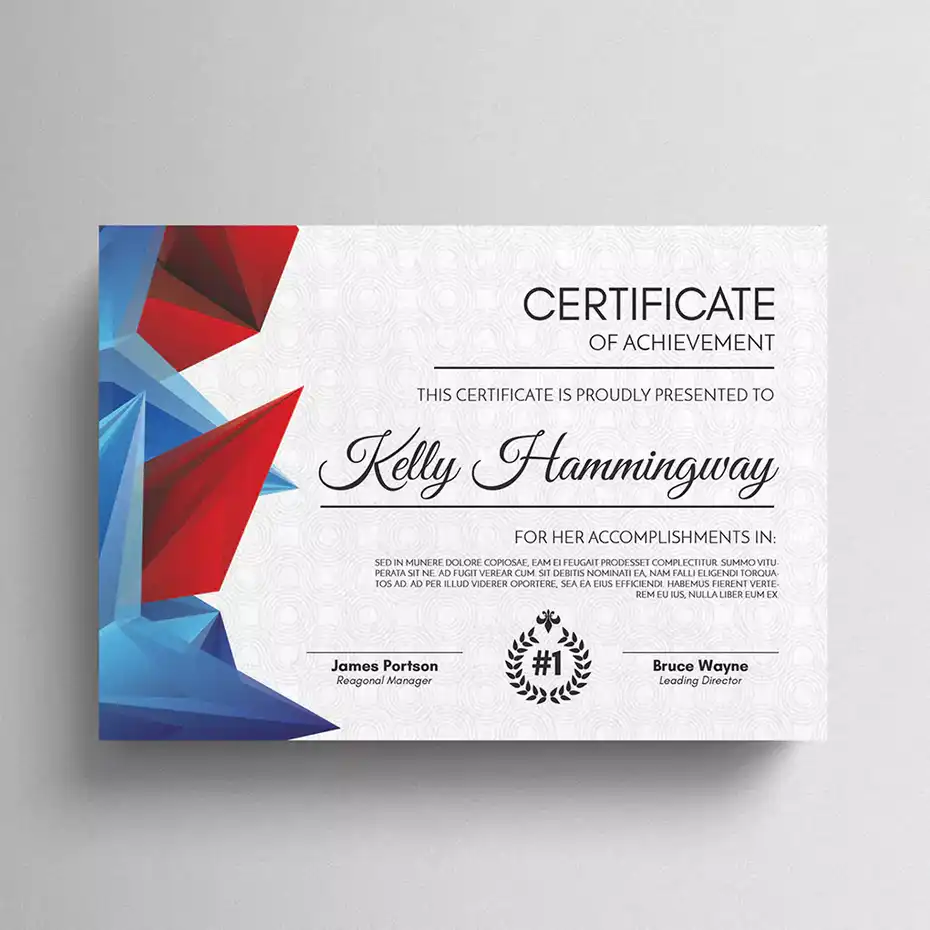 طرح لایه باز لوح تقدیر Modern certificate template - 1