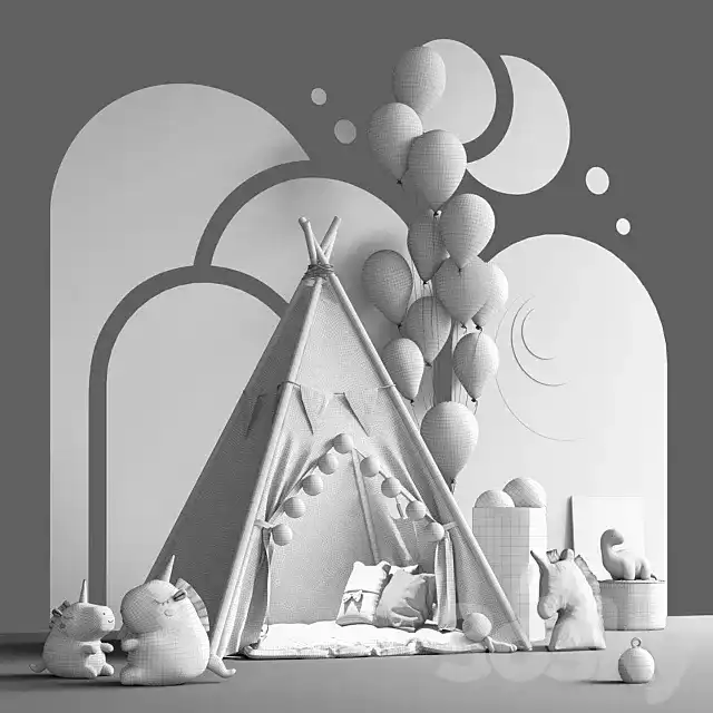 آبجکت مبلمان اتاق کودک مدرن 3 - 11