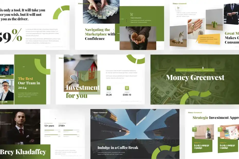 قالب پاورپوینت مالی Money Greenvest - 1