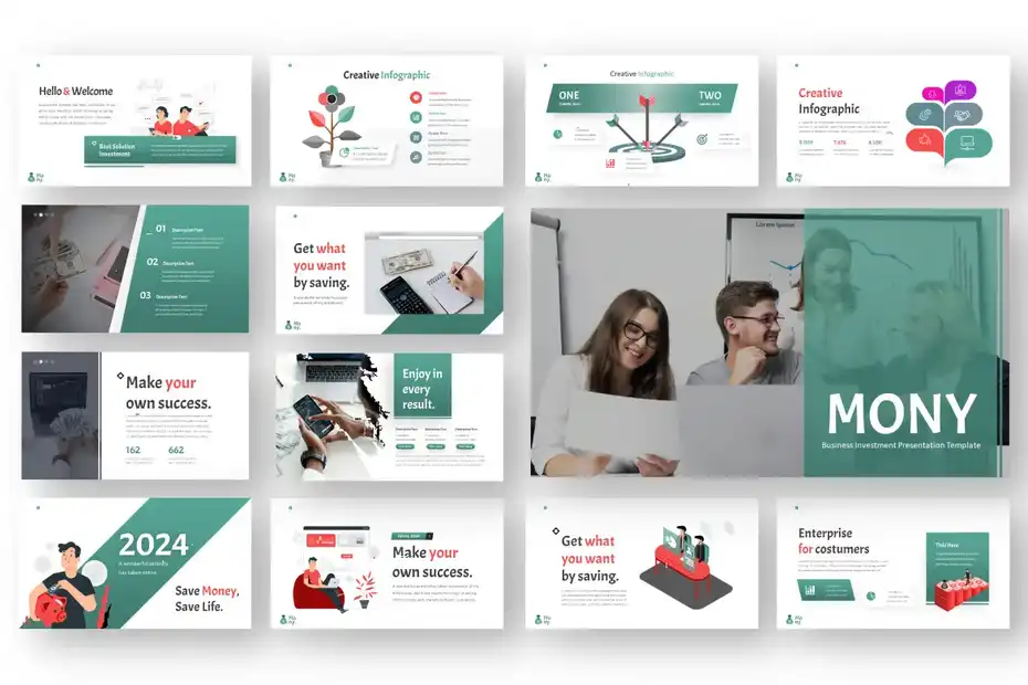 قالب پاورپوینت مالی Mony - Financial PowerPoint Template - 3