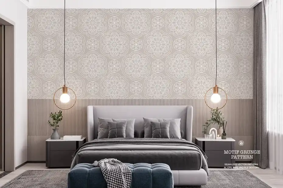 پترن گل Motif Grunge Wallpaper - 7