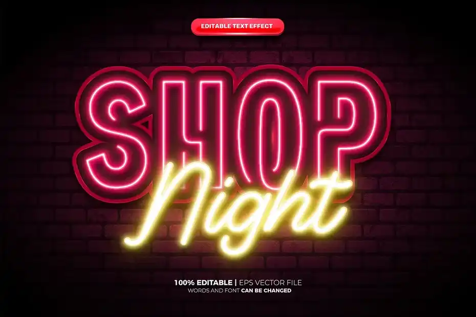 دانلود افکت متن نئونی درخشان Neon Glow Text Effect - 2 افکت متن نئونی درخشان - 1