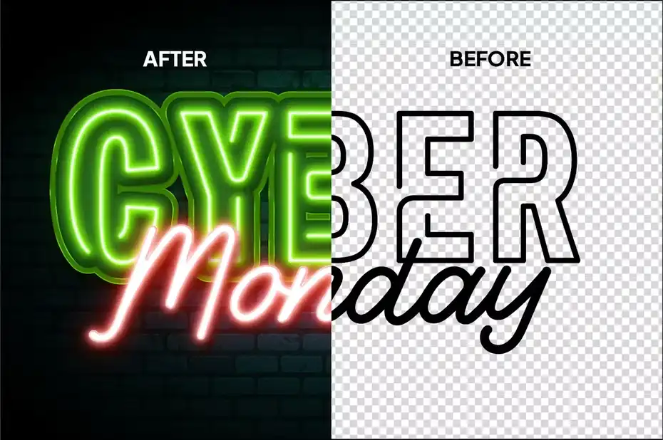 دانلود افکت متن نئونی درخشان Neon Glow Text Effect - 4 افکت متن نئونی درخشان - 3