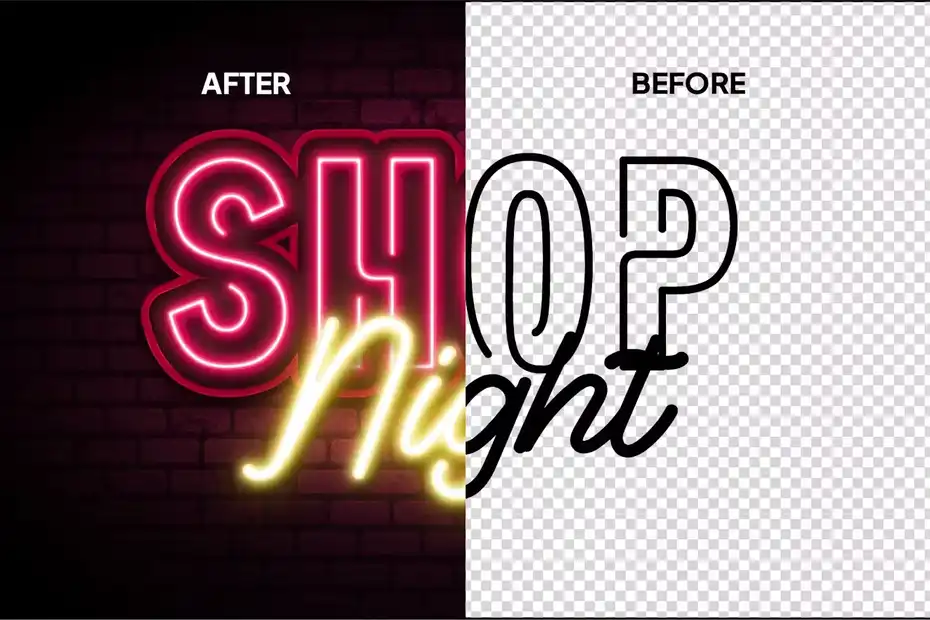 دانلود افکت متن نئونی درخشان Neon Glow Text Effect - 10 افکت متن نئونی درخشان - 9